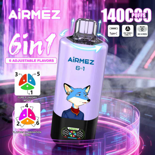 Airmez Fox 6 in 1 140k Puff 3+3 Mixed Flavors