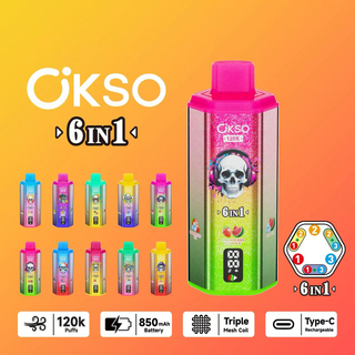 Okso 6 in1 120K Multi-Flavor Device Disposable Vape