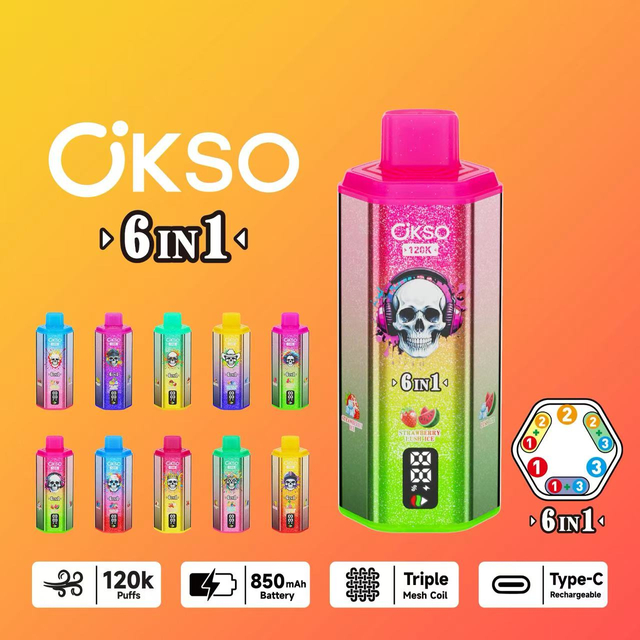 Okso 6 in1 120K Multi-Flavor Device Disposable Vape