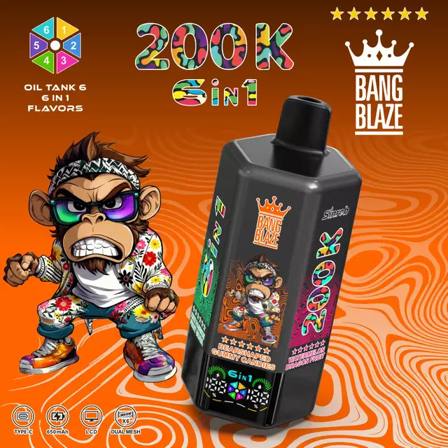 Bang Blaze 200K 6-in-1 Independent Flavor Disposable Vape 200k Puffs