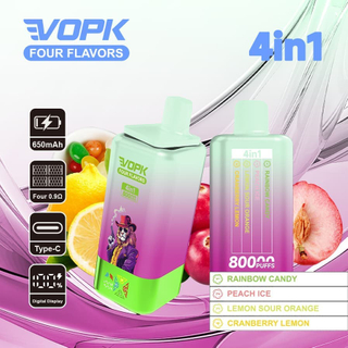 Vopk 4 In 1 Flavors 80000 Puffs Disposable Vape | 64ml Rechargeable Mesh Coil Vape